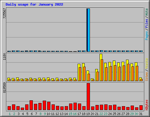 Daily usage for January 2022