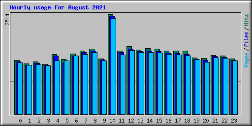 Hourly usage for August 2021