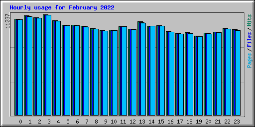 Hourly usage for February 2022